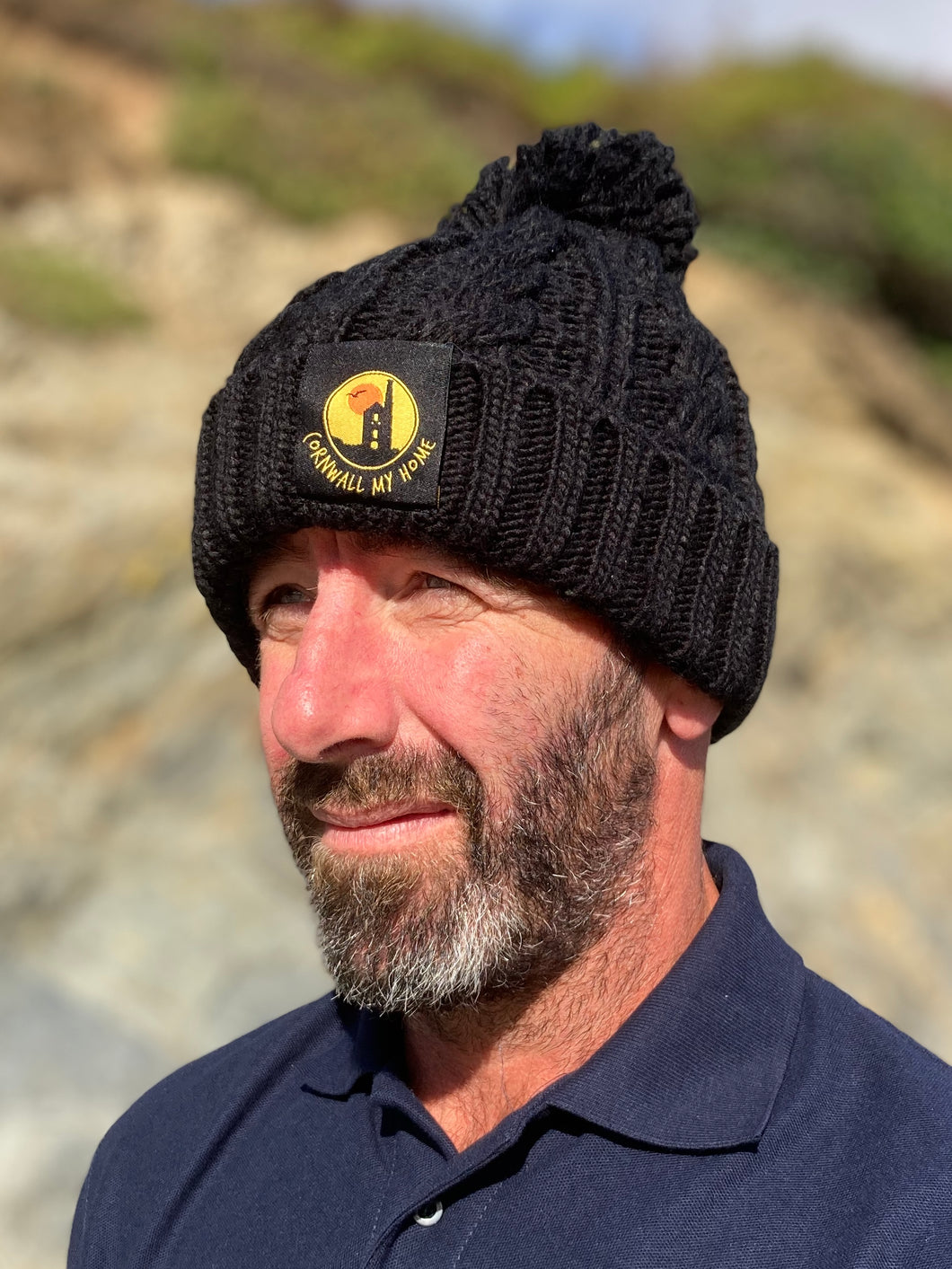 Cable Knit Melange Beanie Hat (free P&P to UK)